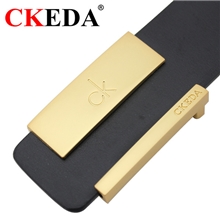 男士真皮皮带时尚潮流牛皮腰带平滑扣牛仔百搭简约裤带