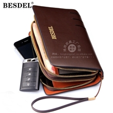 男士进口牛皮钱包双拉链大容量礼品手拿包老板包批发厂家直销