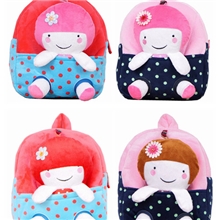 新款卡通女孩背包幼儿书包双肩背包儿童书包毛绒玩具包