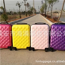 箱包工厂批发一件代发纯色水立方砖石纹ABS拉杆箱超静音万向轮