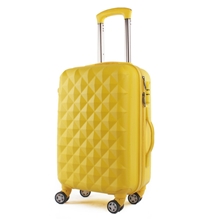 厂家直销纯配色钻石纹旅行箱韩国行李箱abs拉杆箱万向轮20/24/28