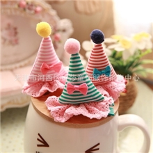 P661Flowers厂家批发供应韩国发夹儿童发饰立体圣诞帽子发夹1个