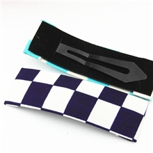 英伦风格子边夹长方形超大BB夹韩版一字夹布艺发夹厂家批发直销