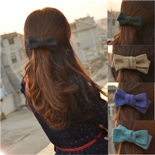 韩国气质羊毛呢子交叉简约高档蝴蝶结发夹头饰顶夹批发秋冬发夹