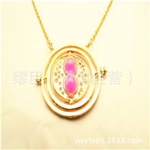 哈利波特时间转换器18k金沙漏项链魂器Time-Turner特纳项链