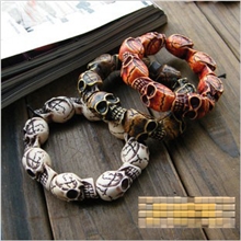 香巴拉骷髅头手链朋克手镯夸张手环饰品批发2元店万圣节鬼节宗教