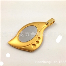 厂家生产合金哑金色双色电镀树叶吊坠链条镶钻时尚树叶吊饰