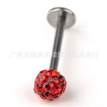 厂家档口供应人体不锈钢穿刺饰品AB泥捷克满钻唇钉
