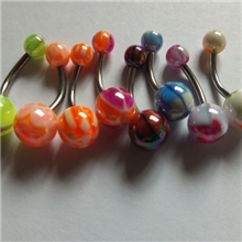 厂家直销供应ABcoating条纹混彩光亮亚克力脐环