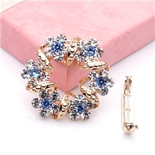 Y035韩国饰品时尚奢华满钻花环丝巾扣胸针两用厂家直销