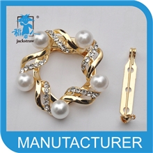新款时尚珍珠水钻胸针胸花个性丝巾扣两用胸针别针义乌厂家批