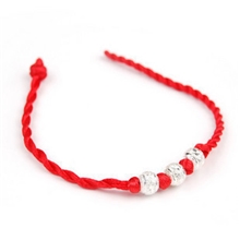 S545路路通3三镀金珠手链3三镀珠手链情侣款红绳子红手绳
