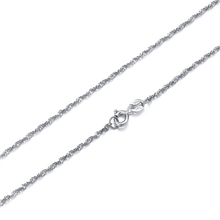 925纯银女士项链批发镀白金水波链配链镀白金项链无镍防过敏