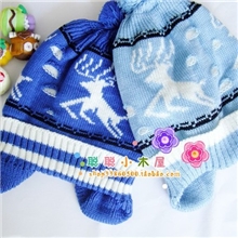 2013新款韩版宝宝儿童针织帽婴儿帽毛线帽护耳帽小鹿特价厂家批发