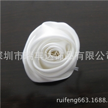 色丁布手工花朵胸花，玫瑰花