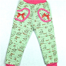 可爱猪2013秋冬童装女童小脚印花手工蝴蝶结长裤