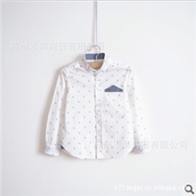 外贸童装男童衬衫欧美原单100%纯棉长袖满印