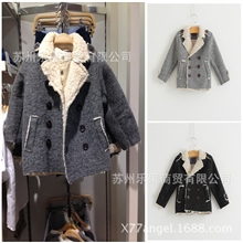 2013外贸童装原单品牌羊羔毛翻领西装男女儿童外套童外套批发