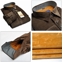 袋鼠男士保暖衬衫休闲男装正品加绒加厚时装植物羊绒衬衣代发