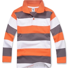 爆款春秋装儿童长袖T恤男款翻领彩条上衣韩版童上衣童装