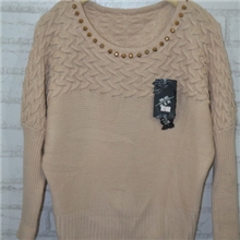 秋冬新款女装百搭女显瘦修身粗横条纹圆领短款针织衫