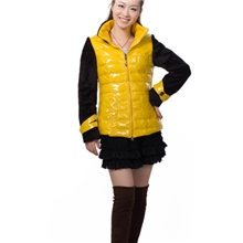 2013新款专柜品牌米舒奇乐短款毛呢袖羽绒服厂家直销