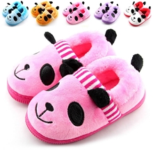 厂家直销儿童保暖棉鞋批发可爱小熊猫小孩棉拖鞋JNL2820童