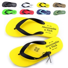 夏季休闲糖果色高档沙滩拖鞋男士橡胶底夹趾人字凉拖批发AF006