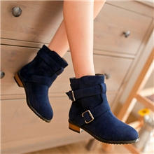 2013秋冬时尚新款短靴复古英伦平跟女靴皮带扣马丁靴女鞋批发