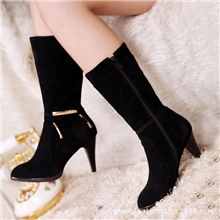 批发真皮中筒靴时尚小清新欧美风格高跟女靴子F625