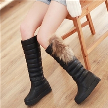 批发2013新款高筒雪地靴兔毛加厚保暖鞋平底长靴子及膝骑士女靴