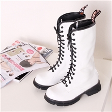 批发2013新款交叉系带拉链厚底大头靴子机车女靴朋克马丁靴鞋