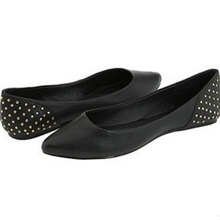 经典爆款真皮平底鞋羊皮后铆钉小尖头鞋平跟鞋单鞋女鞋厂家直销