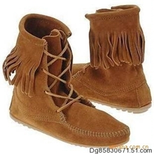 经典四孔牛皮靴爆款100%真皮靴流苏靴牛反毛皮靴