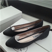 现货批发外贸美国单尖头平底鞋真皮平跟单鞋女鞋头层猪皮