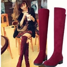 2013新款欧美小辣椒过膝长靴魔力瘦弹力修腿高筒平底女靴批发