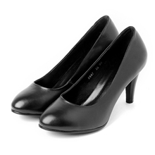 真皮女士单鞋批发素面百搭女鞋高跟工作鞋头层牛皮女式单鞋609