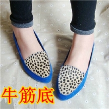 2013春韩版豹纹平跟单鞋豆豆鞋内增高工作鞋平底鞋女鞋子牛筋底