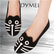 猫狗鞋春夏欧美潮鞋乐福鞋丝绒喵星人软平底鞋平跟单鞋女鞋子