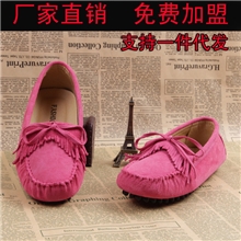 厂家批发真皮女鞋时尚平底豆豆鞋女士低帮平底单鞋潮鞋流苏豆豆鞋
