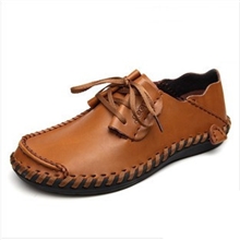 【厂家直销】一件代发休闲鞋子男真牛皮英伦韩版皮鞋夏透气单鞋