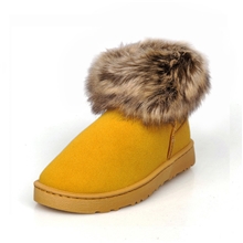 批发狐狸毛女士雪地靴加绒保暖棉鞋套筒舒适女棉靴