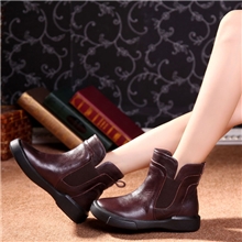 欧洲站2013新款女短靴真皮坡跟靴子大码女靴马丁靴平底套筒女鞋