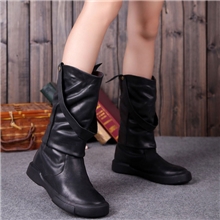 批发2013新款大码高档中筒女靴舒适平底厚底女马丁靴外贸原单代发