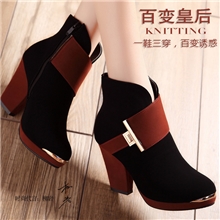 莫蕾蔻蕾/moolecole秋冬季3穿短靴粗高跟防水台踝靴女靴子788-1