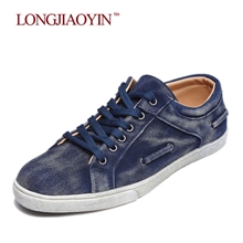 新款时尚潮流透气帆船春男鞋反绒系带真牛皮复古英伦做旧男鞋HY54