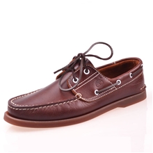 外贸真皮男鞋日常休闲帆船鞋男品牌真皮英伦男鞋男士皮鞋系带