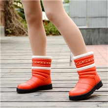 秋冬短靴新款女靴批发亮色PU雪地靴裸靴品牌女鞋厂家直销混批