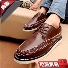 【淘宝爆款】民族风欧美复古皮鞋英伦风车缝线男士皮鞋百搭男鞋