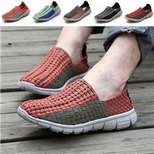 男士潮流休闲鞋时尚套脚懒人鞋编制布鞋情侣款运动休闲鞋女鞋